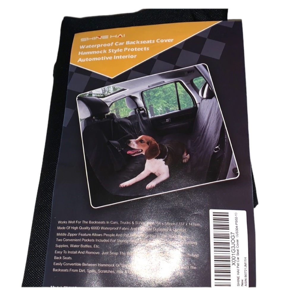 Pet car protector Shine Hai Back waterproof NWOT